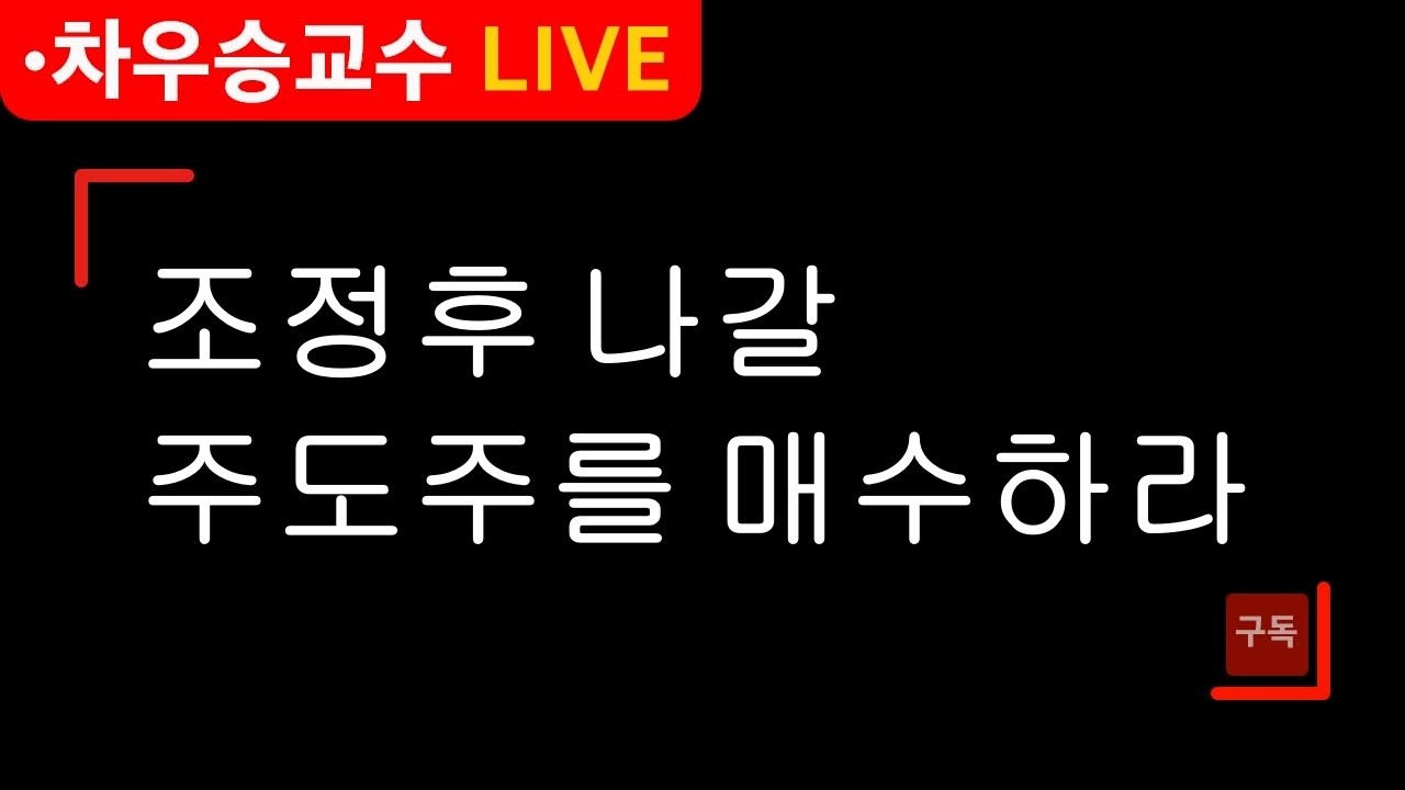 [차우승교수] 조정후 나갈 주도주를 매수하라  #삼성전자 #로봇관련주 #ai관련주 #코스닥