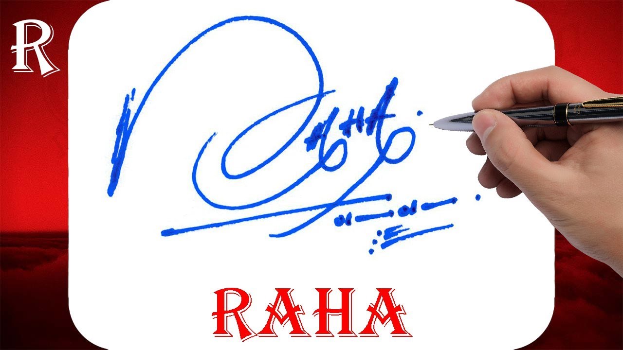 Raha Name Signature Style | R Signature Style | Signature Style of