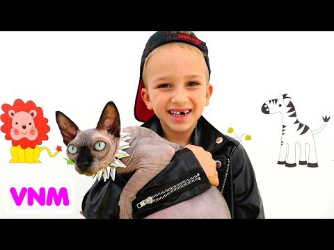 Video Nikita và Mama chơi salon thú cưng và mặc đồ chơi - youtube