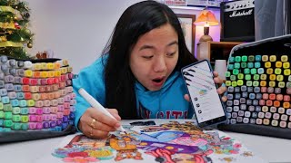 UNBOXING ALCOHOL MARKERS and I Made A Big DRAWING using these