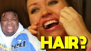 Watch What This Woman Does With Her Hair to Keep Her Teeth Clean!