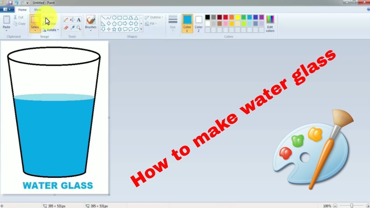How to make water glass in MSpaint YouTube