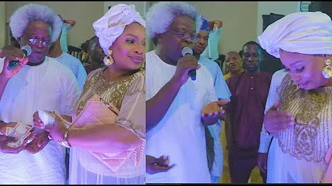 Actress Laide Bakare Steal The Shows With Her Dance As Ebenezer Obey, Look-Alike Son Sings For her