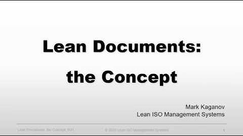 Lean Procedures - ISO Documentation