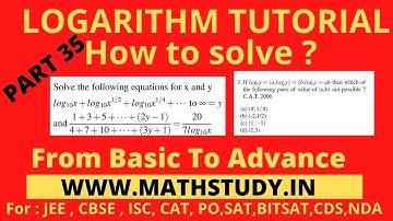 Logarithm Tutorial For JEE Advanced,Log JEE Advanced,Formula of Logarithmic Function,PART-35