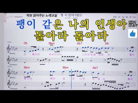 강문경 팽이 악보 커버 현역가왕 신곡 악보읽어주는 노래교실 김금녀집콕TV