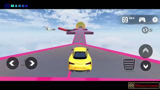 Yellow Car Parkour Simulator - sky racing 3D #3 - MannaGames screenshot 4