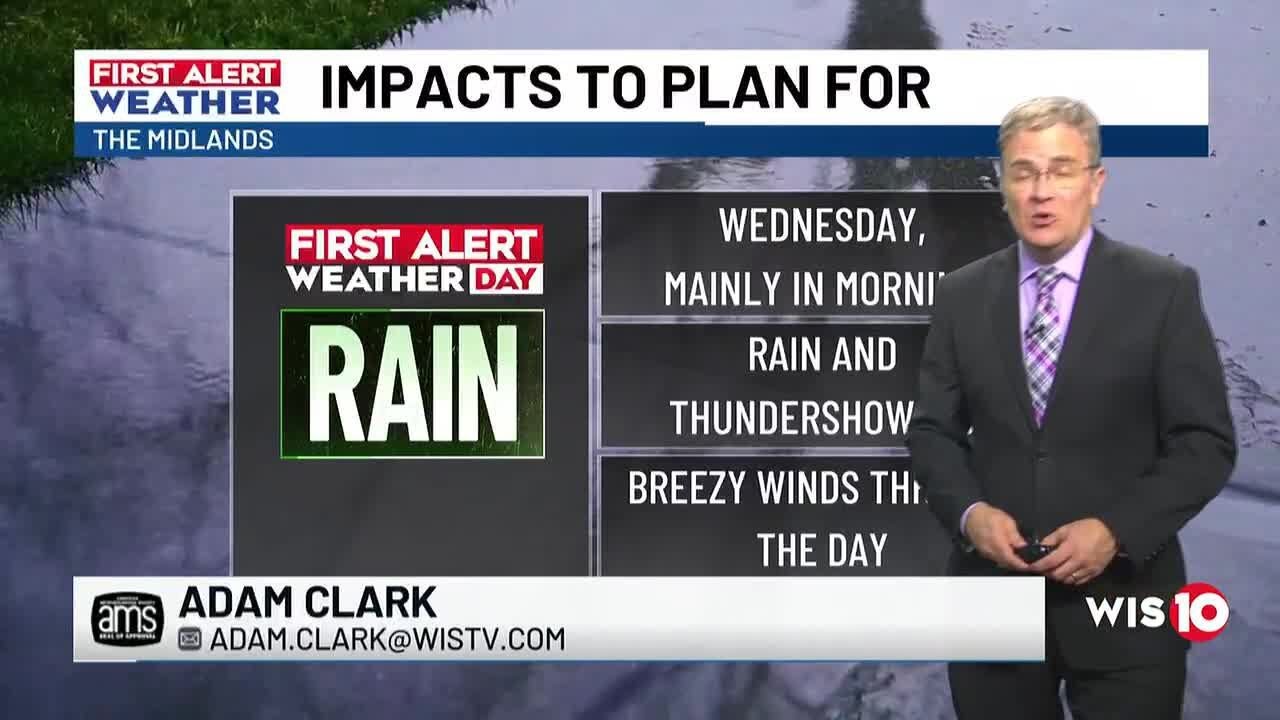 FIRST ALERT WEATHER DAY issued for Wednesday morning’s rain and thunder ...