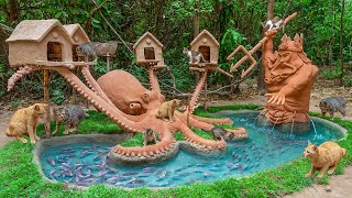 Build Amazing Cat House Octopus And Poseidon Aquarium Fish Pond