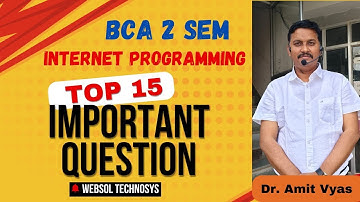 BCA 2nd SEM | Internet Programming | MGSU | Most Important Questions | Top 15 | MGSU Exam 2024 |