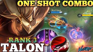 TALON ONE SHOT COMBO ASSASSINATION! BEST BUILD MVP PLAY - TOP 3 GLOBAL TALON BY MLuV Kanee-WILD RIFT