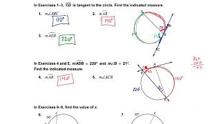 Geometry - Angles & Arc Measures w/Secants, Tangents & Chords