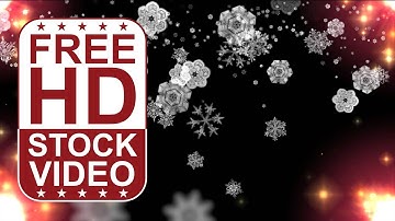 Free Stock Videos – abstract animated snowflakes falling on black background with stars