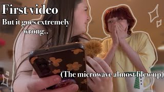 Sleepover + baking(ish) vlog // first video // GONE WRONG 😓😓// read desc please 🙏 