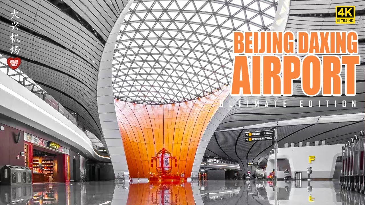 Airport, China | Aeroporto Internacional de Beijing Daxing | Caminhada no Aeroporto 4K