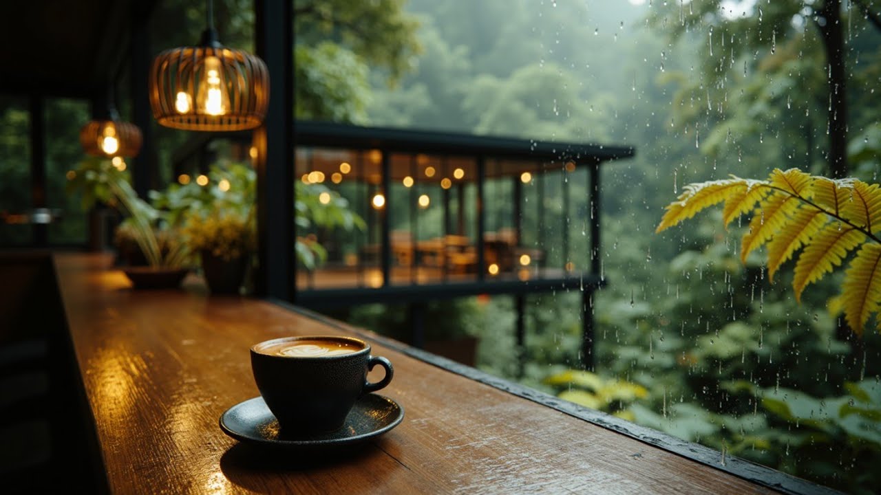 Уютный Джаз с Видом на Лес | Расслабляющий Дождь и Кофе для Глубокой Концентрации и Учебы