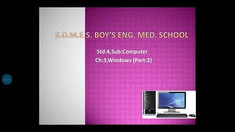 Std:4 Sub:Computer Ch:3 Windows (Part-2)
