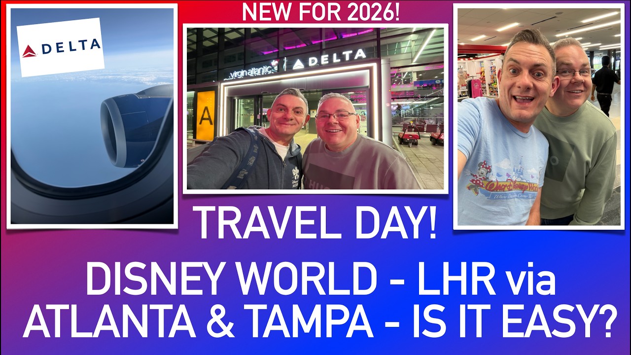 Диснейленд, Орландо, Флорида. День путешествия, февраль 2026 г. - Первый полет рейсом Delta Premi...