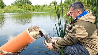 We fish in a primitive way and cook a delicious dinner by the fire. Fried fish