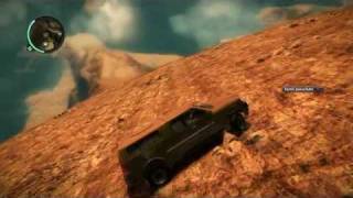 Just Cause 2 Cliff Crash & Upside Down Parachuting! X'D