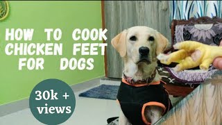 Easy way to cook chicken feet for dogs || Murgi ke panje kaise banaye ? #chickenfeet #labrador