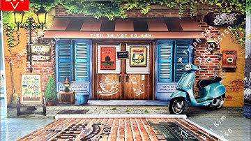Thi Công Tranh Dán Tường 3D Quán Ăn Vặt, Nước Giải Khát, Cafe, Trà Sữa