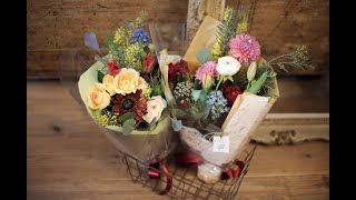 【ある朝の花束ラッピング】l'atelier bois アトリエボア