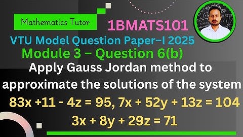 Gauss Jordan Method