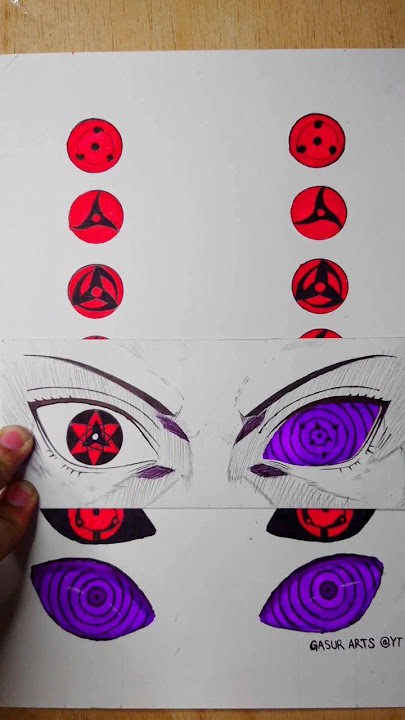 how to draw Sharingan eyes #drawing #naruto