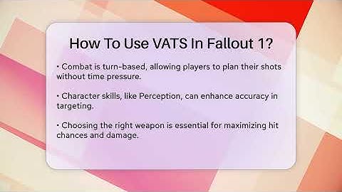 How To Use VATS In Fallout 1? - The SciFi Reel