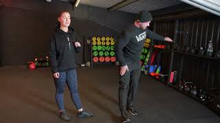 standing hamstring floss
