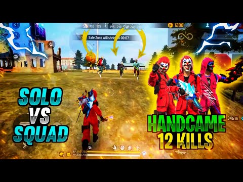 Solo Vs Squad 12 Kills Full Map Gameplay | Must Watch - Garena Free Fire 🔥