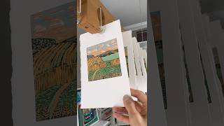 Linocut Printmaking Process | Colourful Summer Landscape Reduction Print