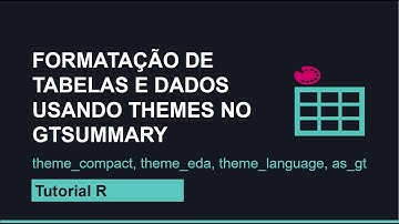 Formatando tabelas e dados usando themes e gtsummary package no R
