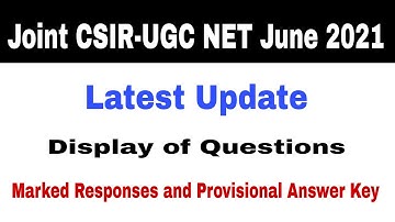 CSIR NET 2021 | display of questions | Marked responses |CSIR NET provisional answer Keys released