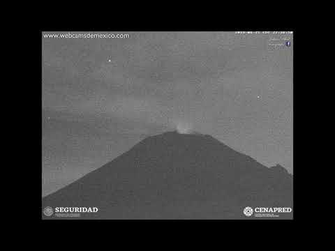 Popocatépetl volcano erupts 21 June 2019 evening