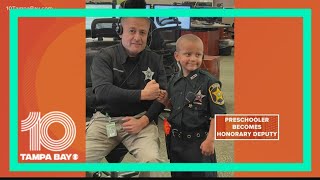 Preschooler fighting cancer becomes honorary Polk County deputy for a day