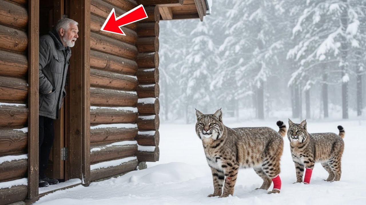 A Bobcat Appeared at His Door in the Blizzard — What She Did Next Left Him Speechless!