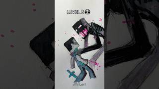 How to draw minecraft mobs leve1 to leve7 #drawing #tutorial #art #minecraft #sketch #shorts