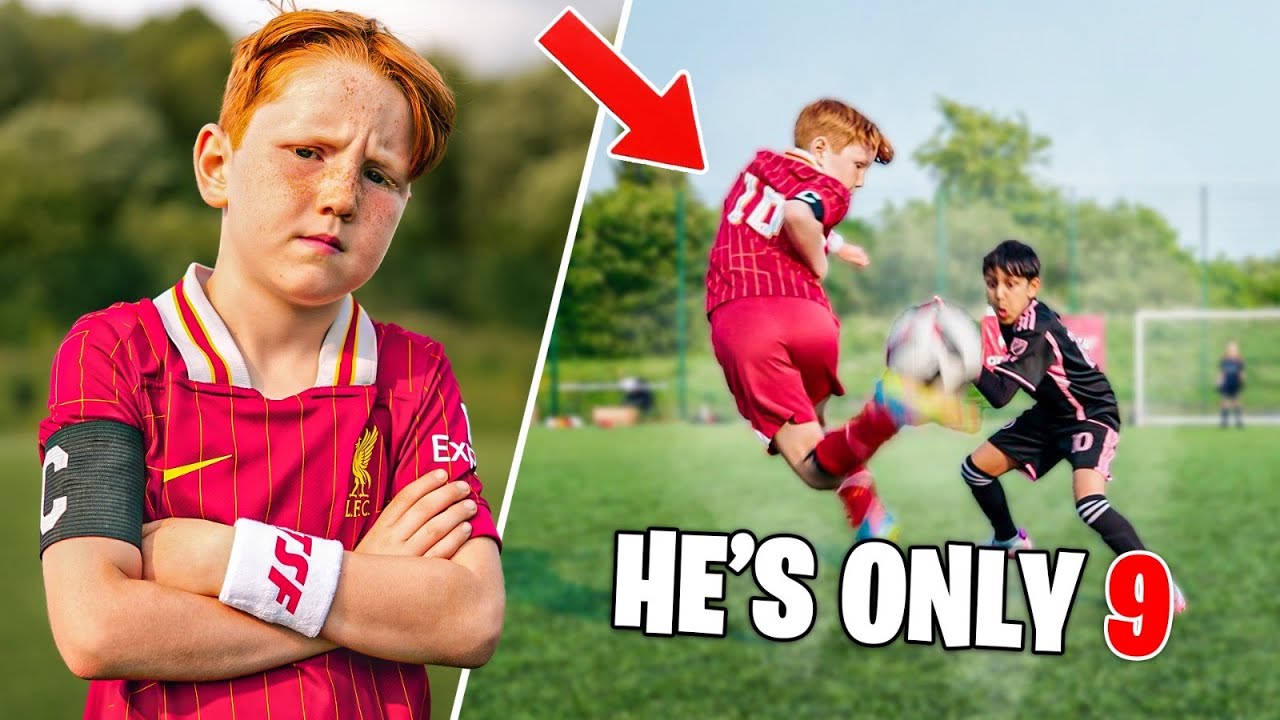Liverpool Academy U9 George stuns MANCHESTER with Rainbow Flick! (1V1s for £500)