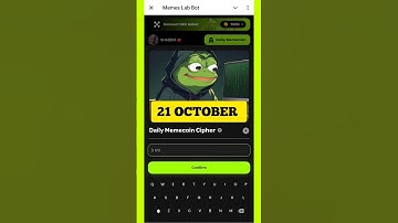 Memes Lab bot Daily Cipher 21 October | memes Lab Cipher Code Today | Cipher Code meme Lab Today