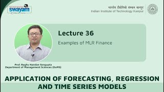 Lecture 36: Example of MLR in Finance