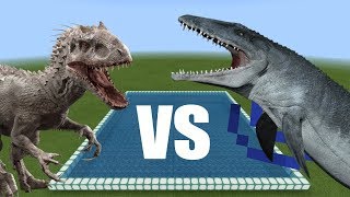 Indominus Rex vs Mosasaurus | Minecraft PE