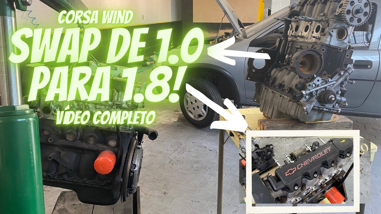 TROCA DE MOTOR (SWAP) TIRANDO O 1.0 E INSTALANDO O 1.8 GM f1 NA INJEÇÃO ORIGINAL | By NARDO GARGE !