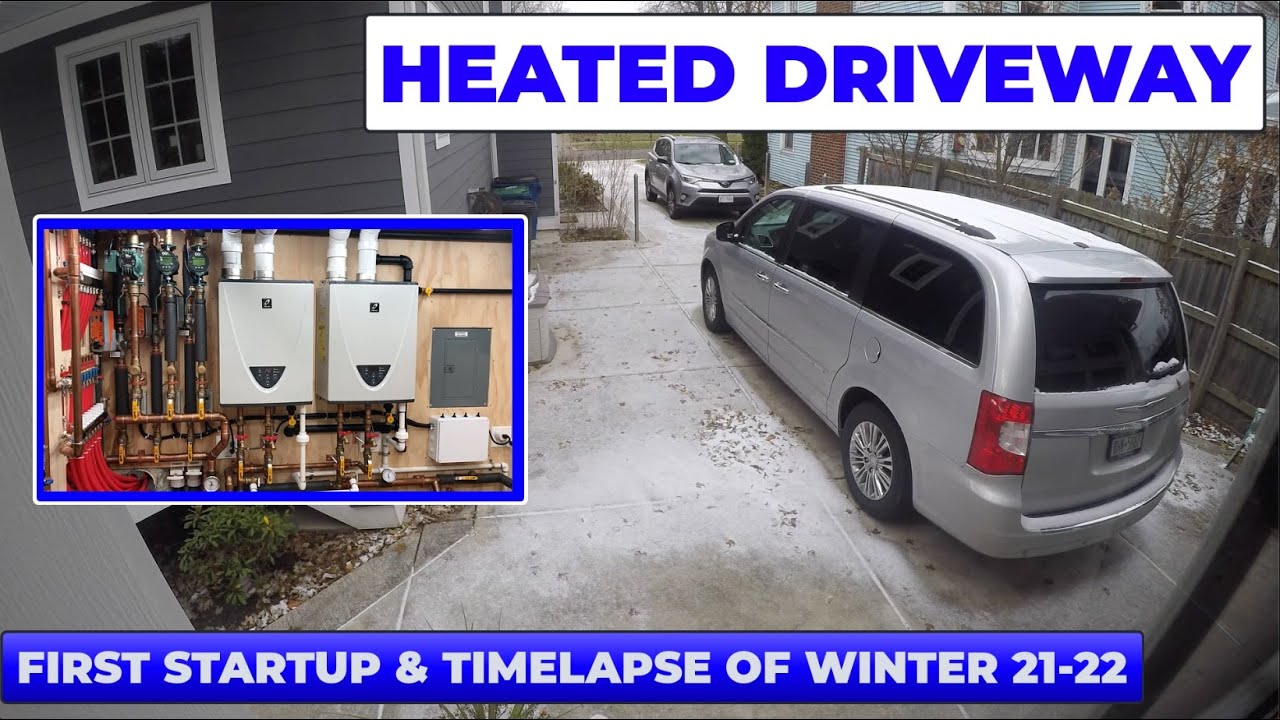 Heated Driveway - First Startup and Snowmelt Time Lapse of Winter 2021 ...