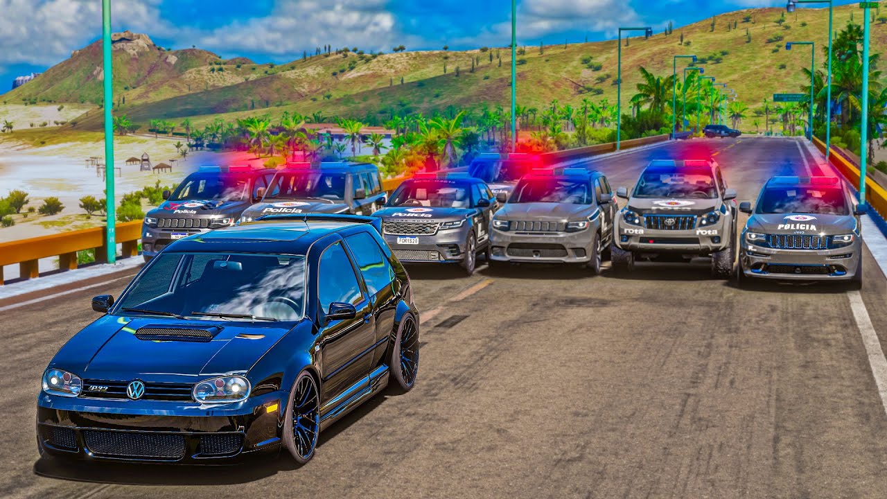 PASSEI na BLITZ e DEI FUGA de GOLF na POLíCIA MILITAR - FORZA HORIZON 5 FUGA