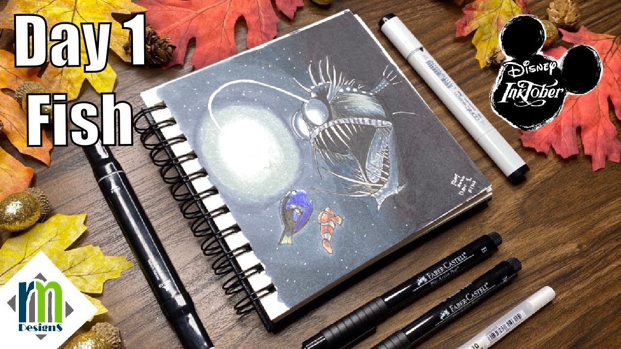 Inktober 2020 Drawing Day 1 Fish | RM Designs15