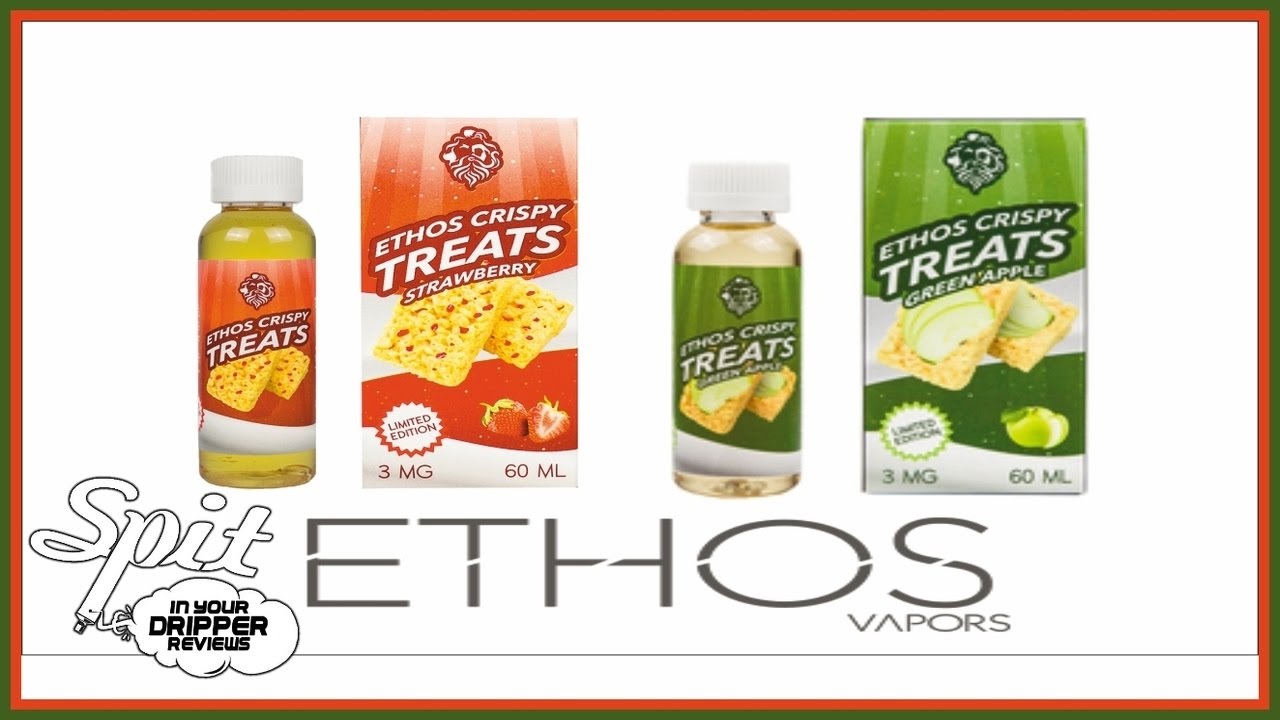 E-JUICE REVIEW - ETHOS CRISPY TREATS (STRAWBERRY + GREEN APPLE)