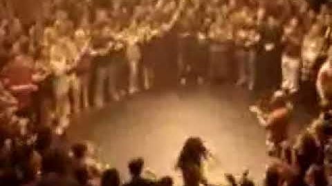 Guy showing off gets knocked out.