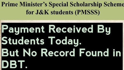 PMSSS UPDATE Payment Released By PMSSS Today in Student Account/DBT Status No Record Found.southBoy